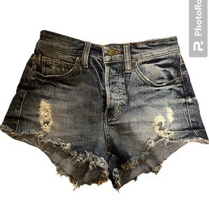 Guess Jean shorts dark wash distressed size 24